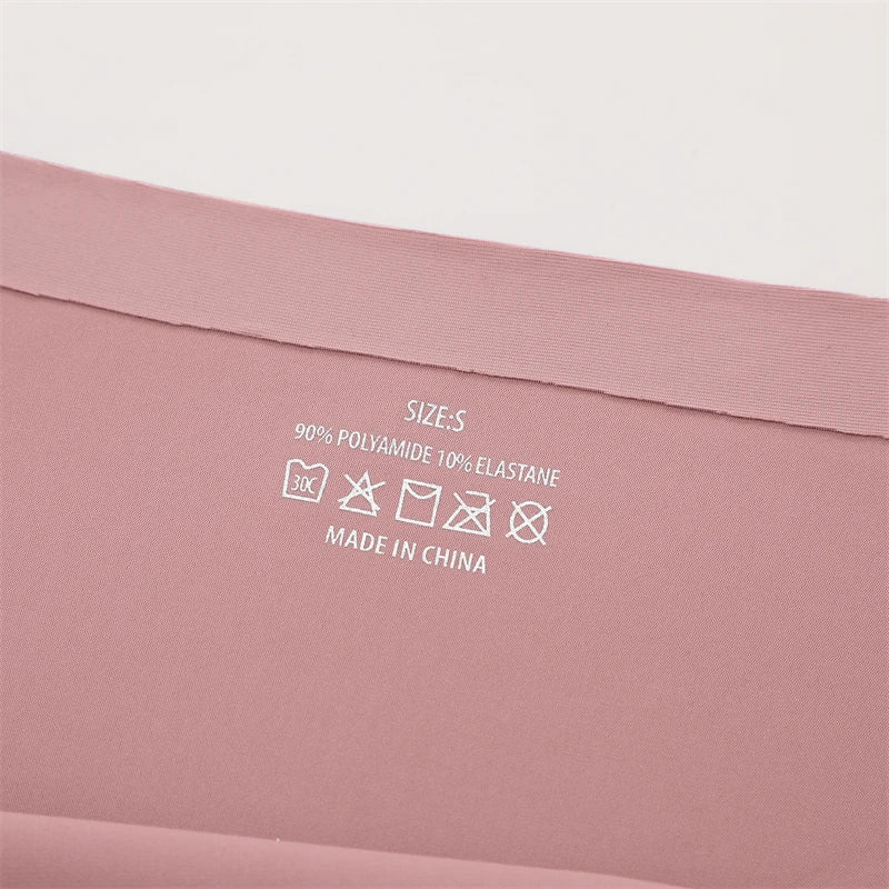 3PCS Seamless Maillard Panties Ultra-thin Brazilian panties Women Ice Silk Underwear Sexy Panty Low Waist G-string Female Solid