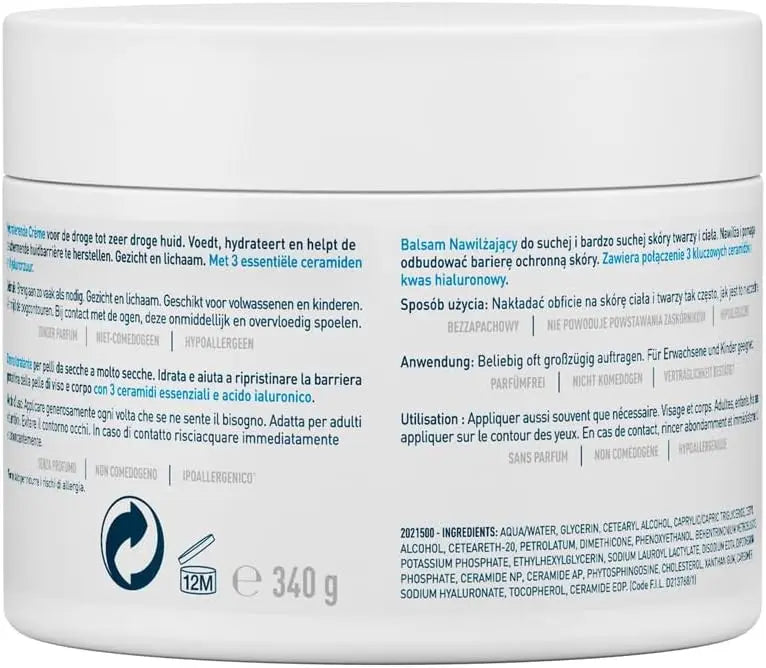 CeraVe Moisturizing Cream for Face & Body – Dry Skin Care