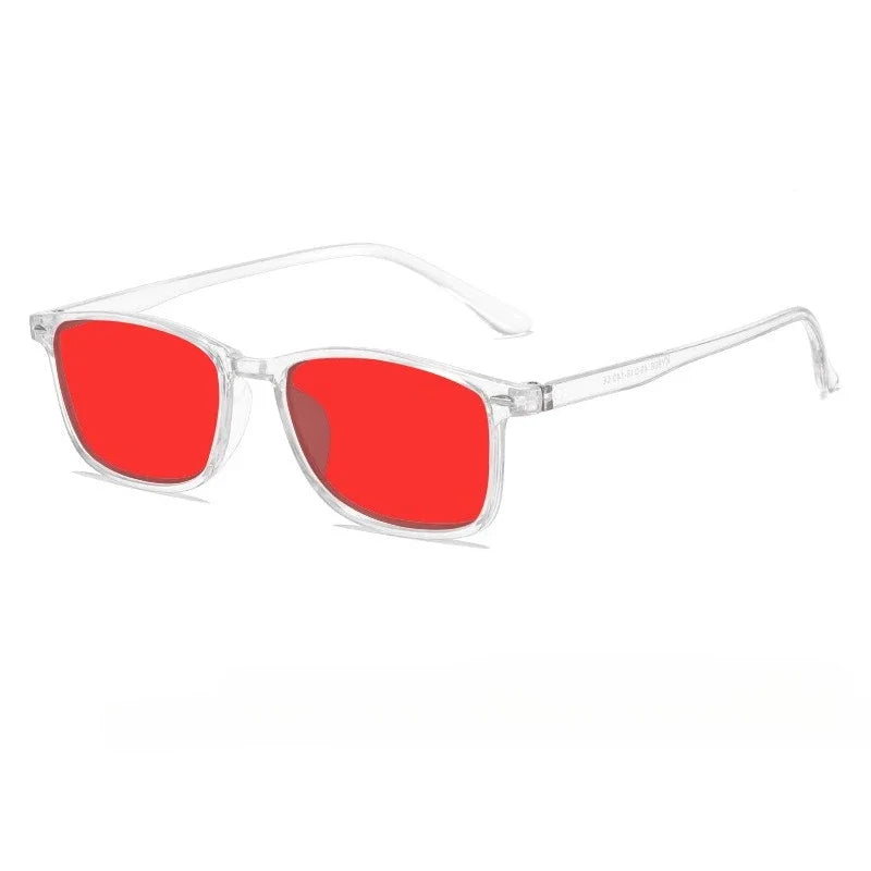 Rectangle Tinted Glasses | Orange & Red Lens Styles