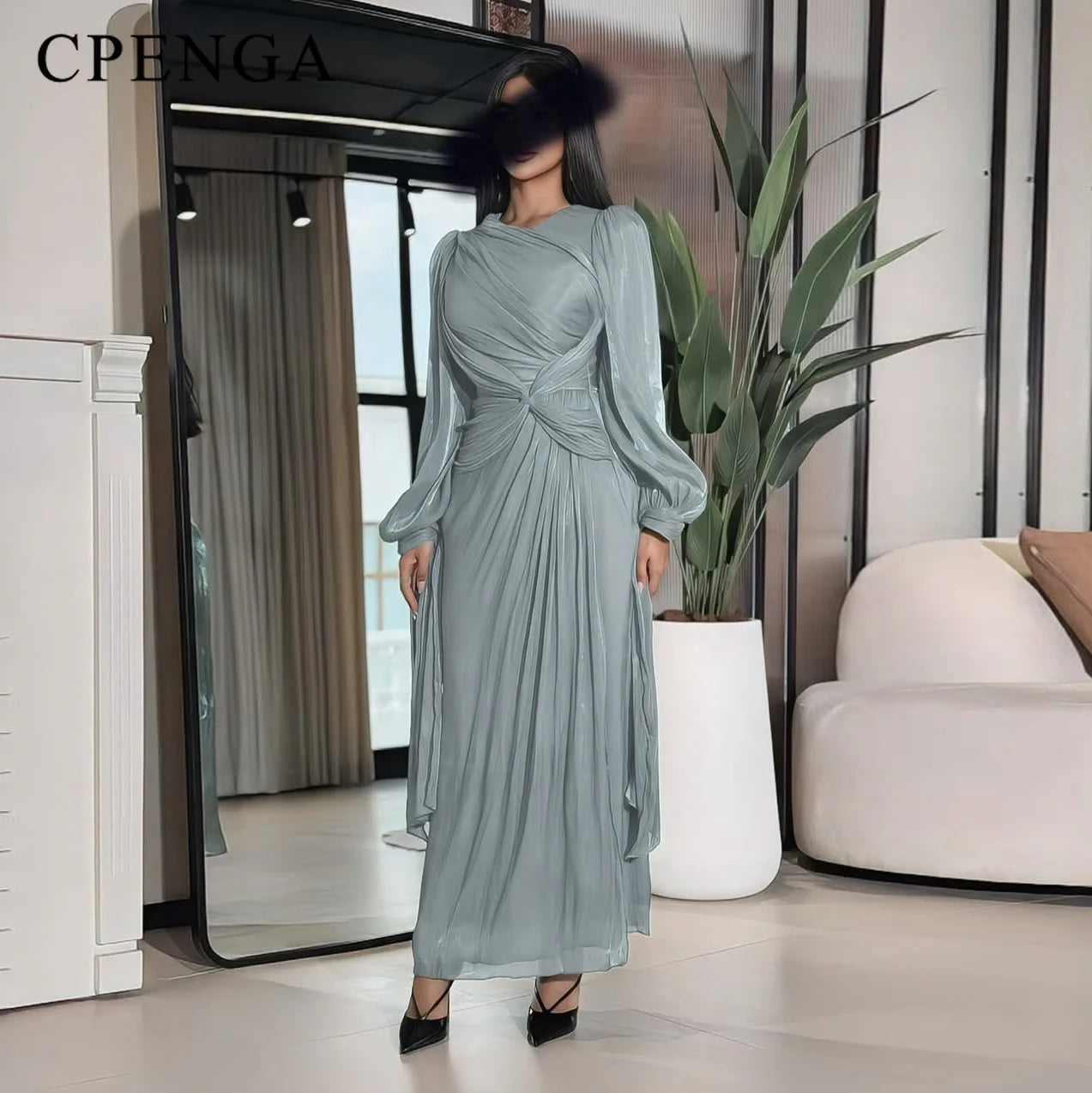 Ramadan Arabic Muslim Modest Satin Abaya for Women Elegant Eid Dubai Fit-and-flare Dress Islam Holiday Outfit Turkey Kaftan Robe