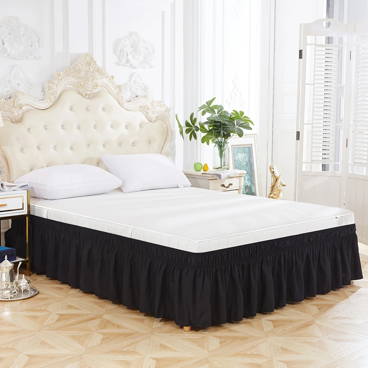 Adjustable Ruffled Bed Skirt, Soft Polyester, Multiple Sizes
