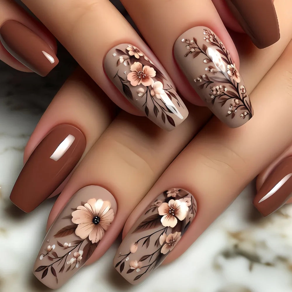 Short Ballerina Press-On Nails – Ombre Gradient Designs, 24 Pieces