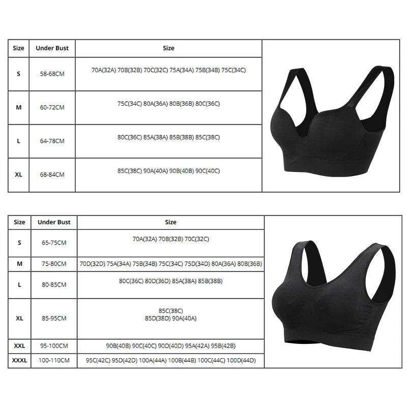 Women's Seamless Push-Up Sports Bra – Wire-Free Padded Vest Bralette | Gym Fitness Running