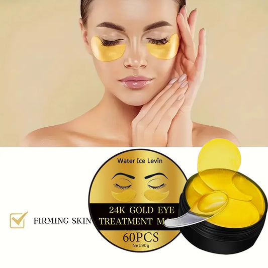 24K Gold Collagen Eye Masks – Reduce Dark Circles, Puffiness & Fine Lines (60 Patches)