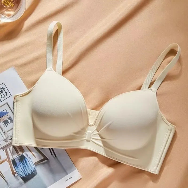Women's 10CM Extreme Push Up Bra for AA/A Cup | Anti-Sagging Side-Smoothing Wireless Bra | Seamless Invisible T-Shirt Bra for Small Bust (32–38 / 70–85)