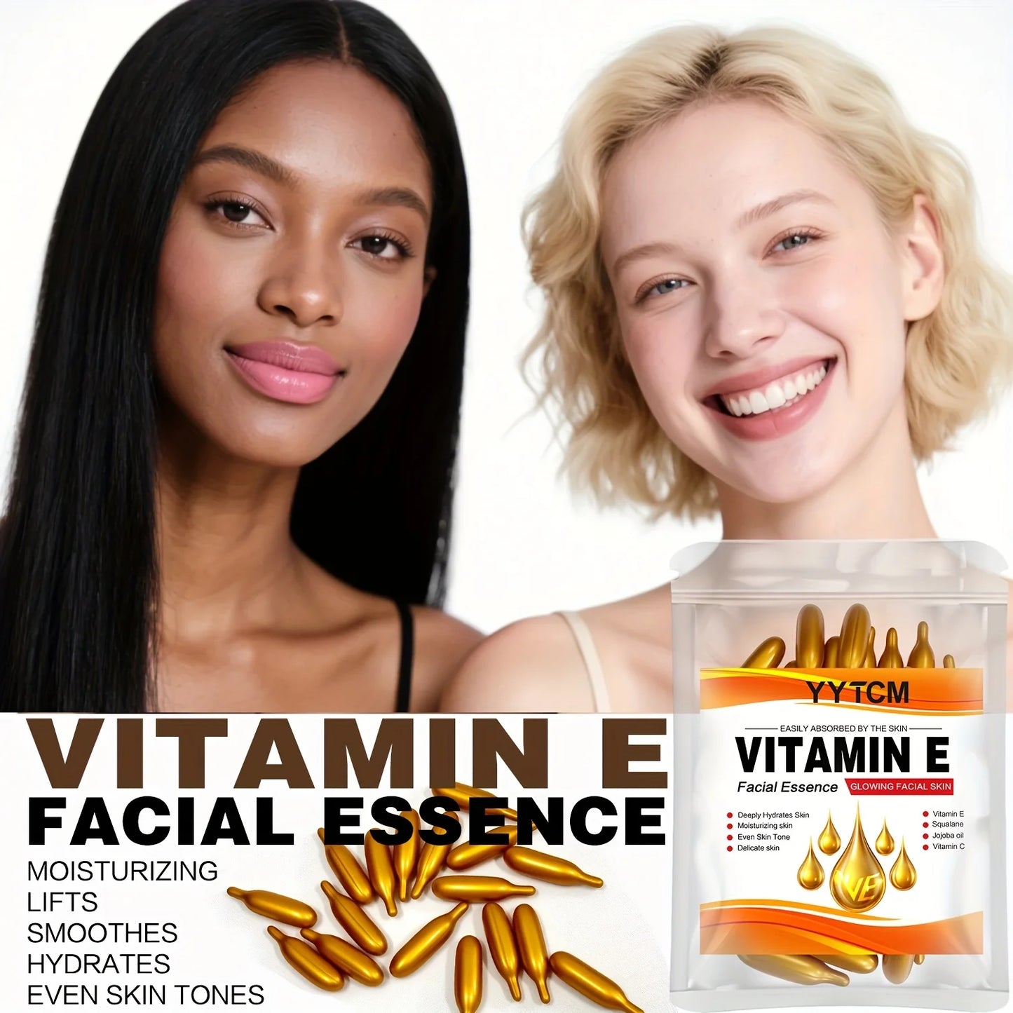 Vitamin E & Squalane Deep Moisturizing Capsule Essence – Brightening Face Serum
