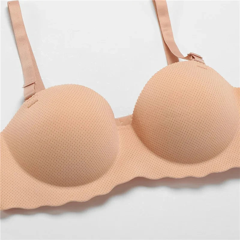 Seamless Push-Up Bralette — Wire-Free Padded Bra with Detachable Straps