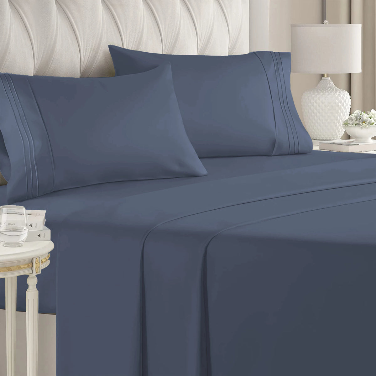 4-Piece Brushed Microfiber Bed Sheet Set with Deep Pockets