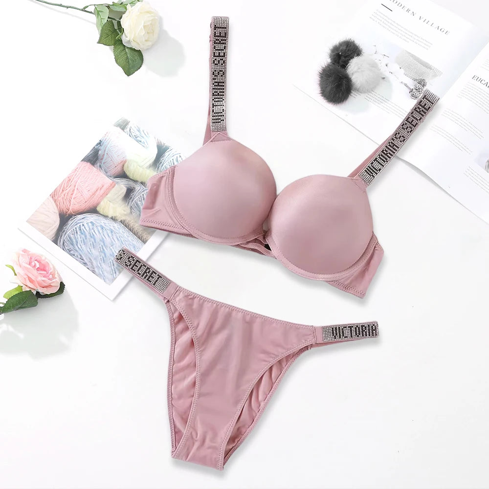 Women's Classic Push-Up Bra & Panty Set – Breathable Soft Lingerie