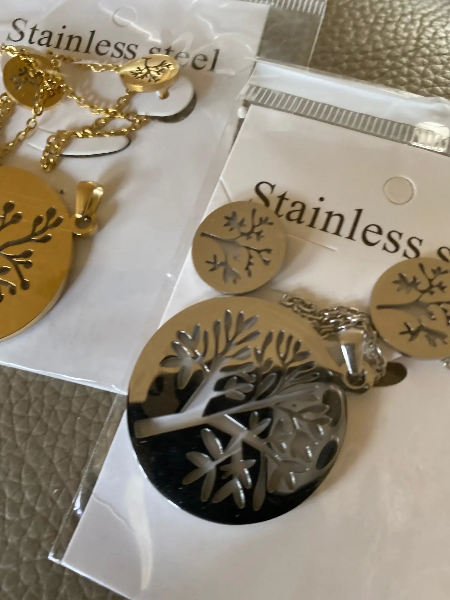 Tree of Life Jewelry Set – Stainless Steel Necklace & Earrings for Women