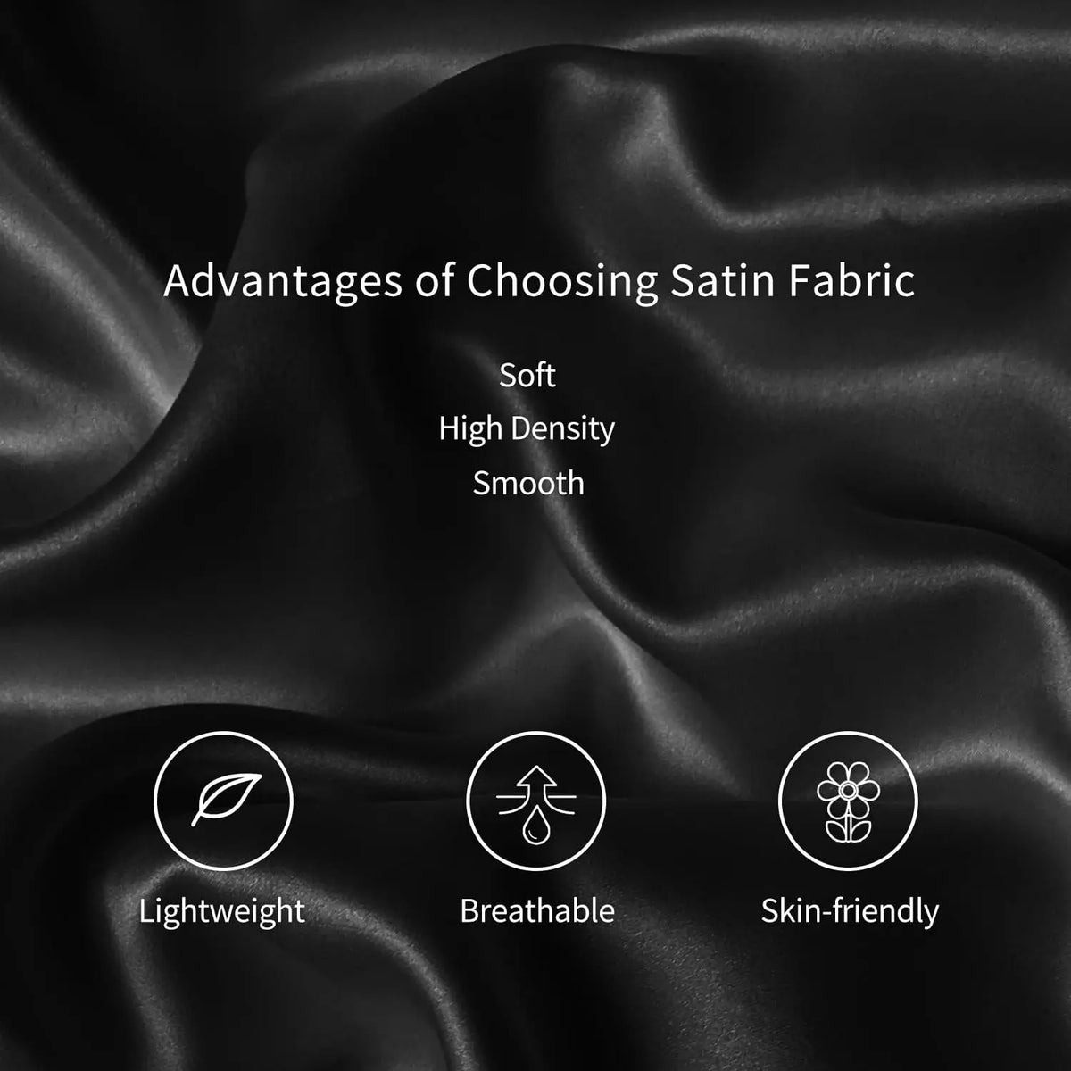 2-Pack Satin Pillowcases with Hidden Zipper, USA Sizes