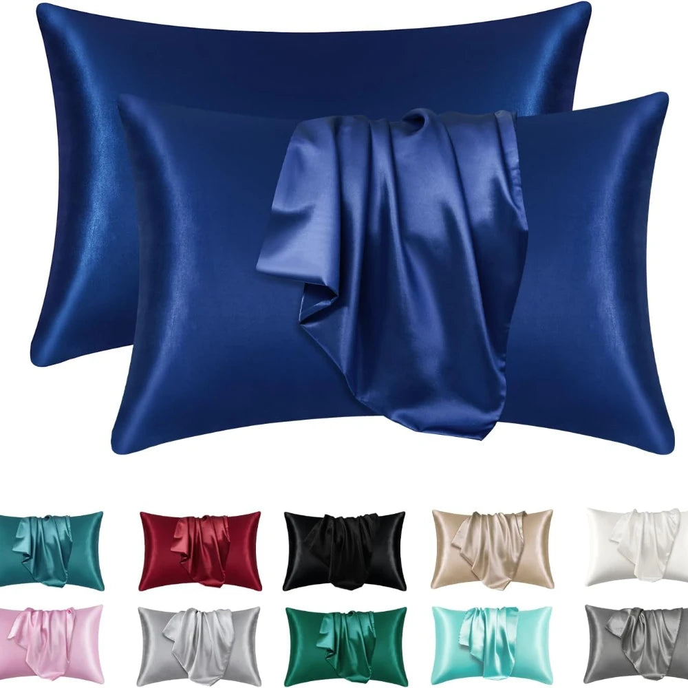 2-Pack Charmeuse Satin Pillowcases, Multiple Sizes