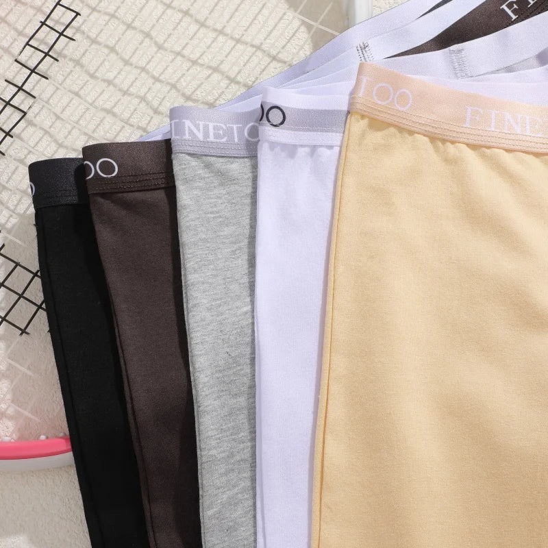 2pcs Women's High Waisted Boxer Briefs Cotton Plus Size Panties Sexy Elastic Waistband Sports Shorts Casual Comfortable Lingerie
