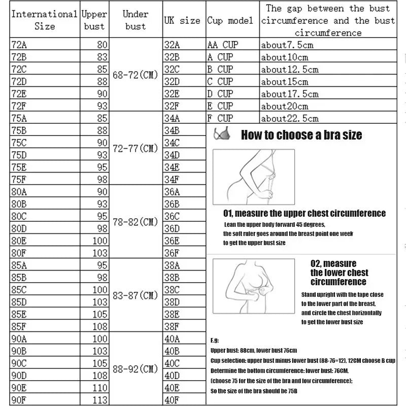 Women's 10CM Ultra Thick Push Up Bra for AA-A Cup | Seamless Invisible No-Mark Lingerie | Natural Lift & Cleavage Wire-Free Bra (32–38 / 70–85)