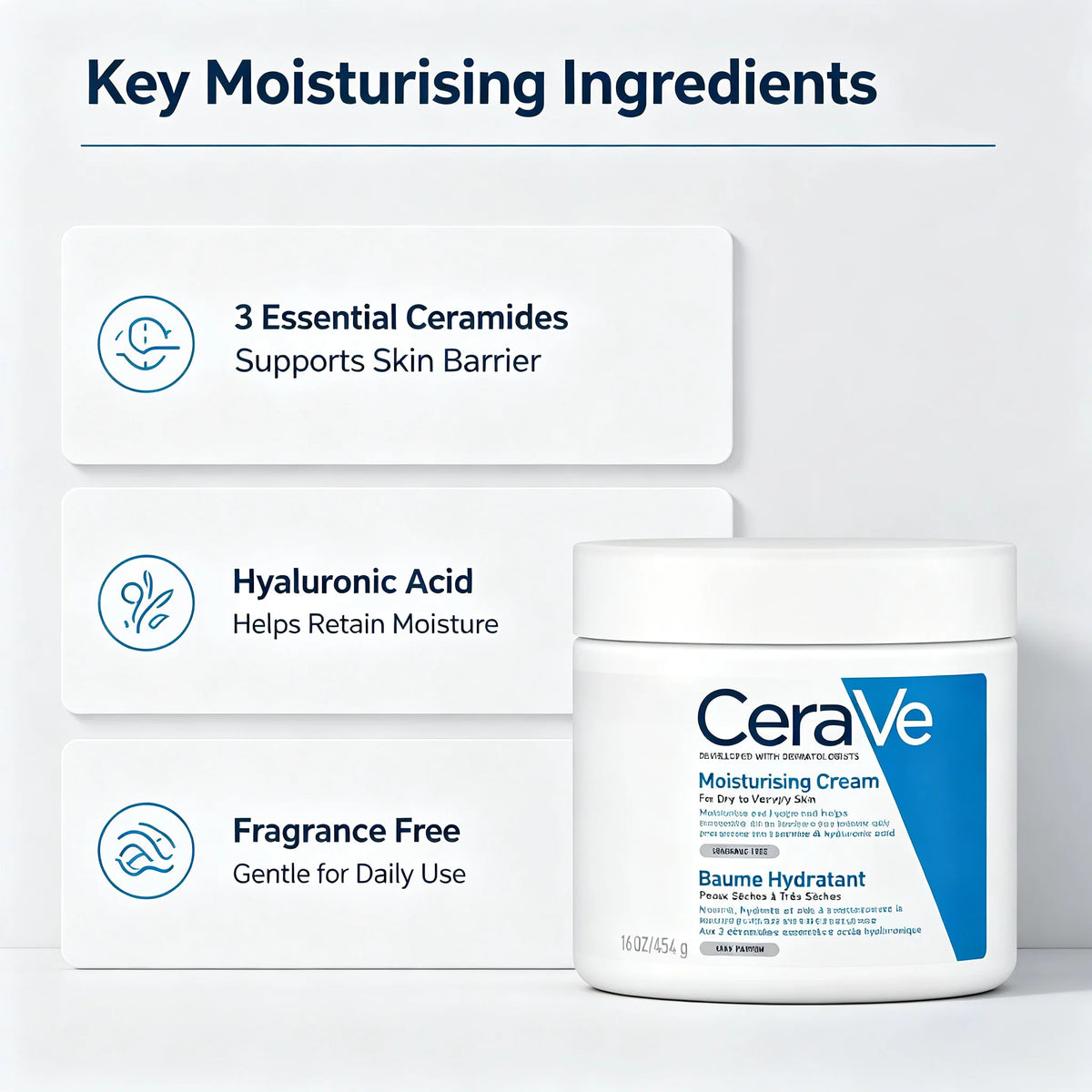 CeraVe Moisturizing Cream for Face & Body – Large Jar