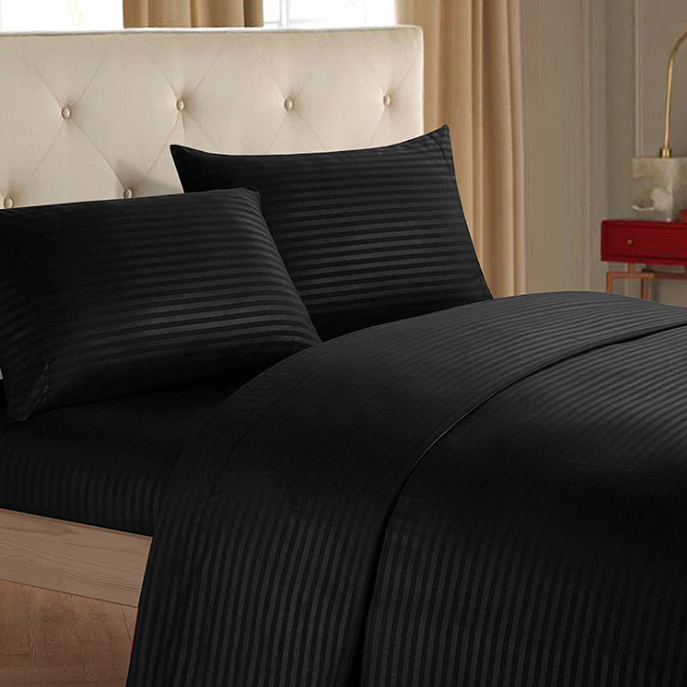 4-Piece Microfiber Bed Sheet Set with Deep Pocket Fitted Sheet