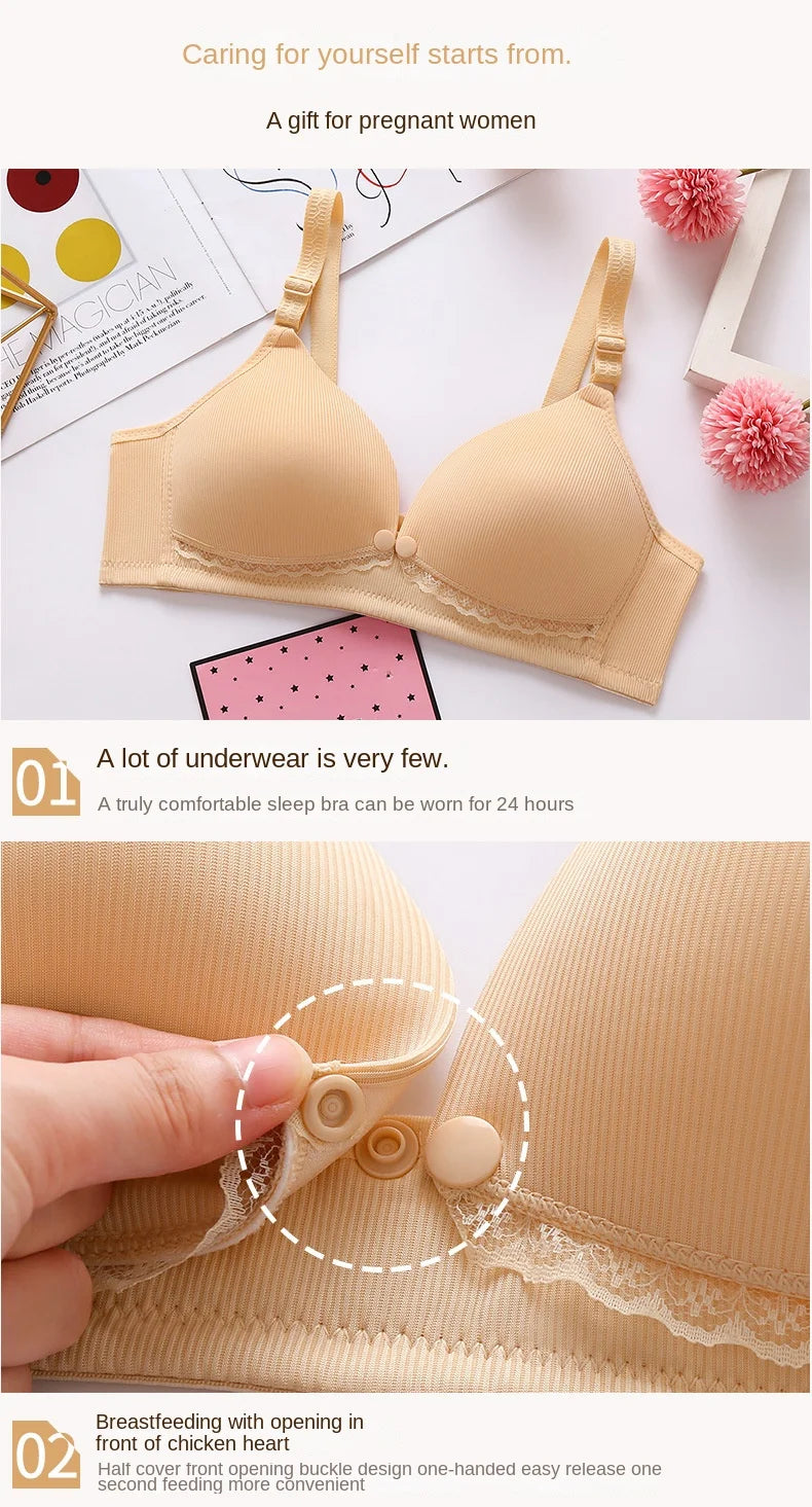 Plus Size Maternity Nursing Bras Solid Breastfeeding Bra Pregnant Women Underwear Pregnancy Breast Feeding Bra Clothes Lactancia