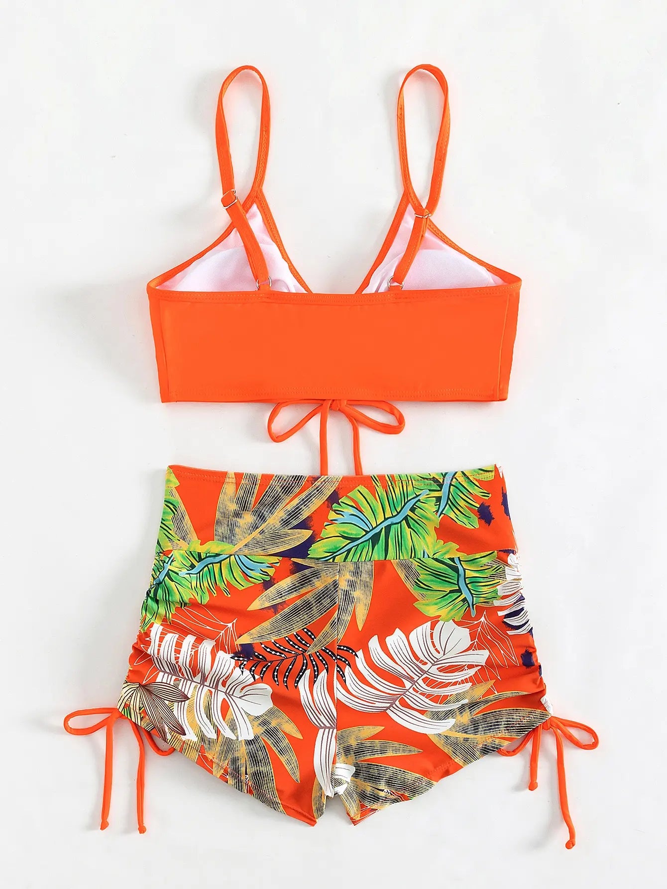 High Waist Shorts Bikini Set — Drawstring Top & Swim Shorts | Women's Swimwear