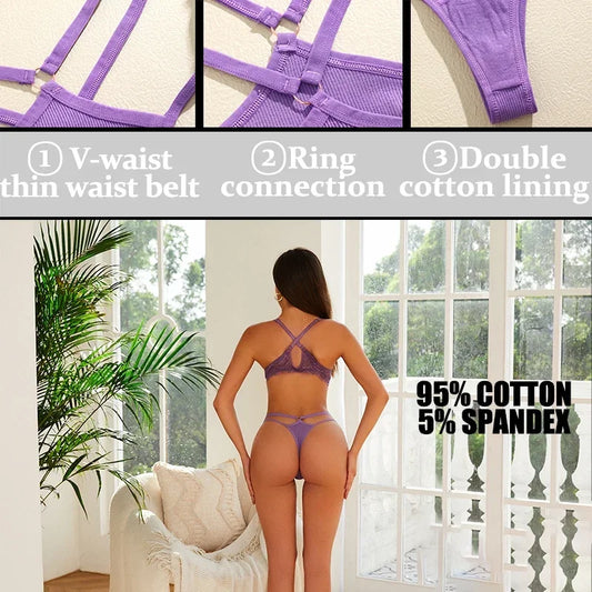 2-Pack Cotton G-String Thongs – Double-Strap V-Waist Design for Women (S–XL, 13 Color Sets)