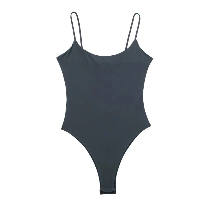 Slim-Fit Spaghetti Strap Bodysuit — Backless One-Piece | Women's Lingerie