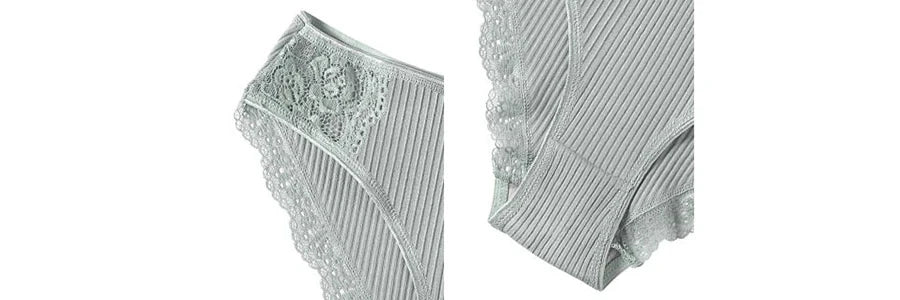 FINETOO 7PCS Cotton Underwear Women's Panties Set Comfort Underpants Floral Lace Briefs For Woman Sexy Low-Rise Pantys Intimates