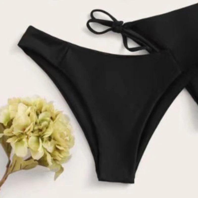 3-Piece Bikini Set — Triangle Top with Low & Mid Waist Bottoms | Women's Swimwear