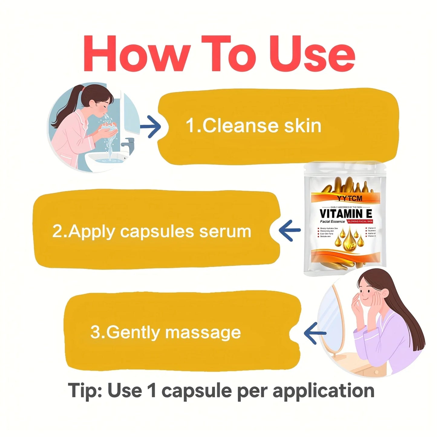 Vitamin E & Squalane Deep Moisturizing Capsule Essence – Brightening Face Serum