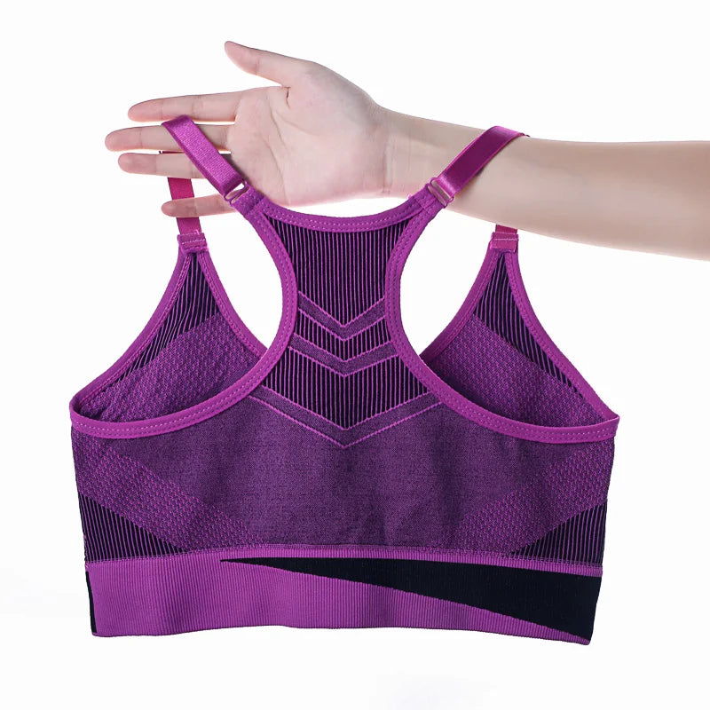 Women's Double Layer Seamless Sports Bra – Sweat-Absorbing Shockproof Padded | Gym Yoga Running