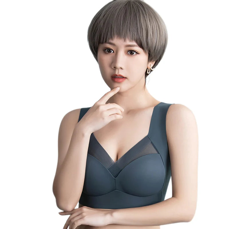 Women's Breathable Mesh Sports Bra – Push-Up Padded Vest | Inner Support Gym Bra