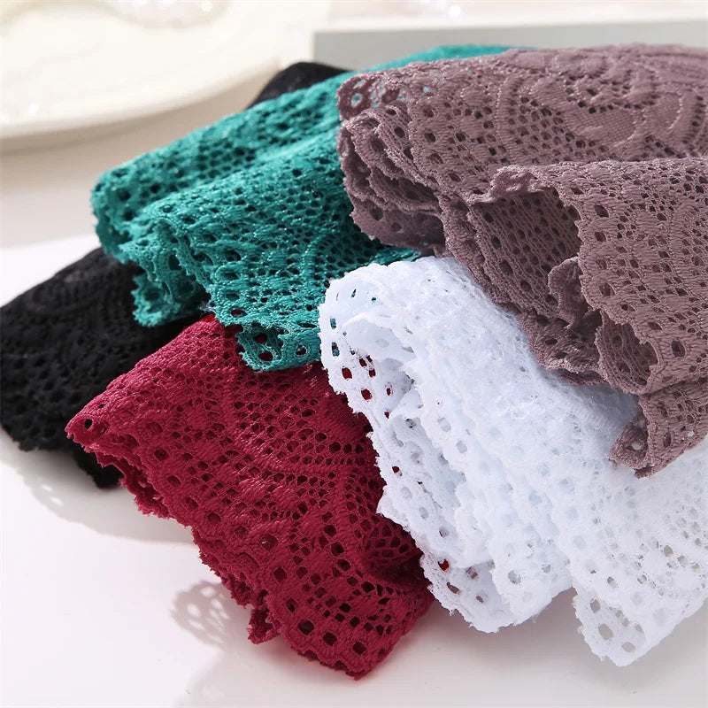 3-Pack Floral Lace Boyshort Panties – Low-Rise Ultra-Thin Underwear for Women (S–XL, 10 Color Sets)