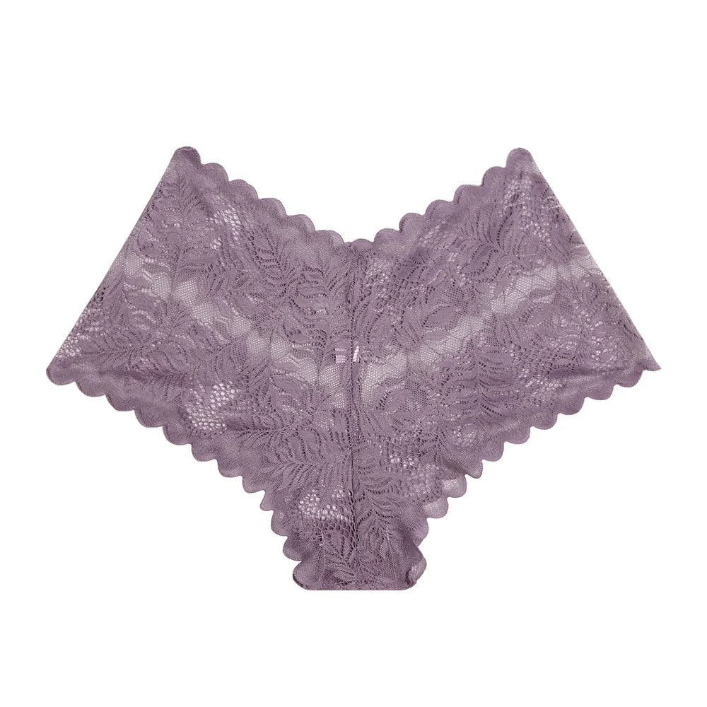 Women's Floral Lace Cheekie Panties – 3-Piece Set | Hollow Out Sexy Bikini Underwear (S–XL)