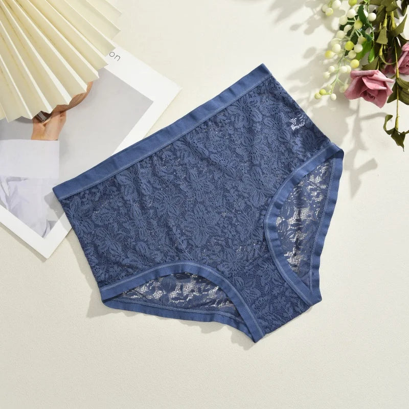 Hollow-Out Floral Lace Brief Panties – Sexy Low-Rise Underwear for Women (S–2XL, 6 Colors)