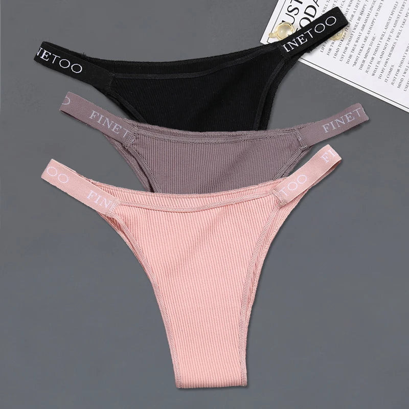 3-Pack Cotton Low-Rise Brazilian Bikini Panties – Soft Comfortable Underwear for Women (M–XL, 14 Color Sets)