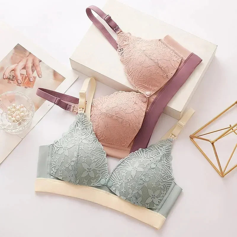 Wire-free Thin Breastfeeding Bra Comfortable Gathered Pregnancy Postpartum Breastfeeding Front Opening Pregnant Women Chest Wrap