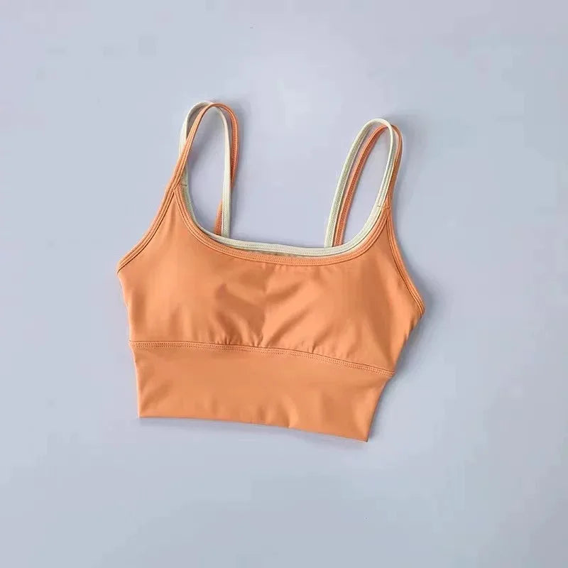Women's Shockproof Gathering Sports Bra – Quick-Dry Suspender Vest | Yoga Fitness Running