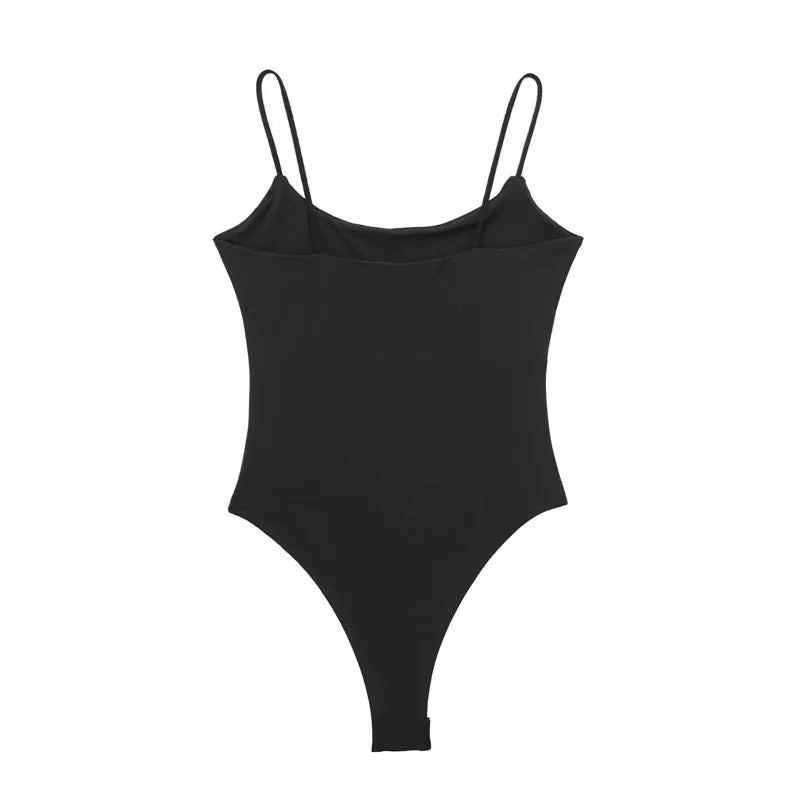 Slim-Fit Spaghetti Strap Bodysuit — Backless One-Piece | Women's Lingerie