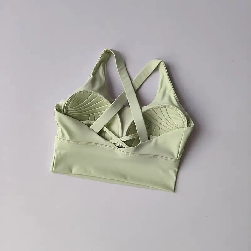 Fixed Pad Sports Bra Underwear High-strength Professional Shockproof  Running Bra Gym Push Up Lingerie Yoga Fitness Bra
