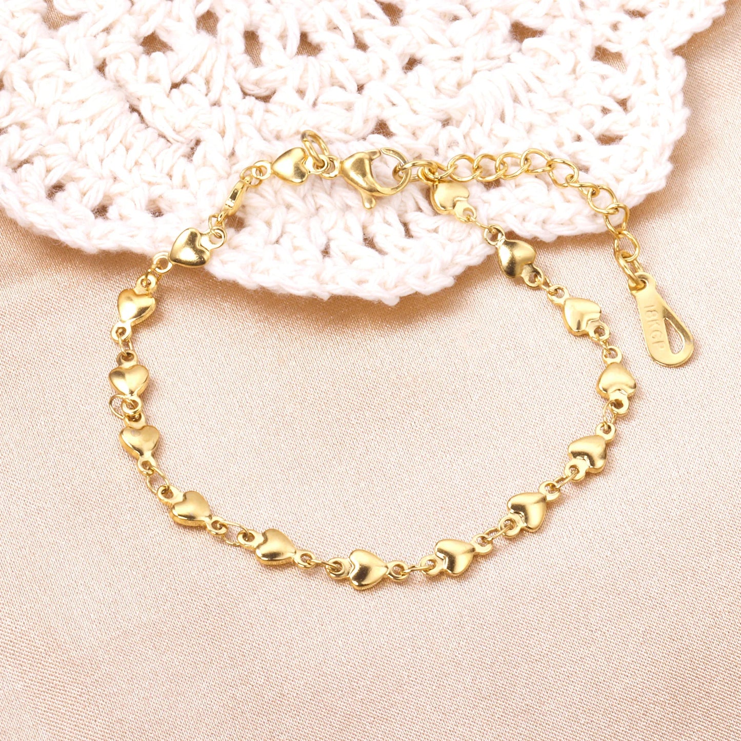 Evil Eye Bracelet – 18K Gold-Plated Stainless Steel Boho Charm Bracelet for Women