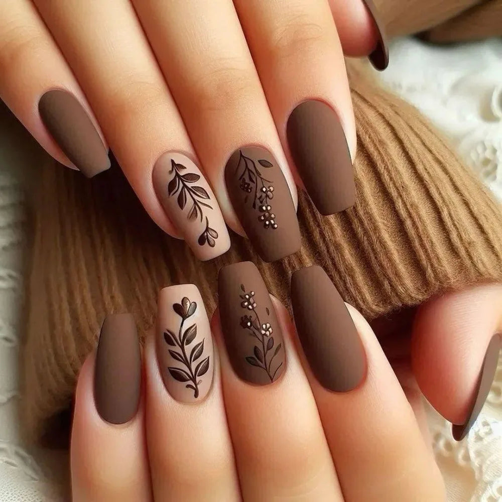 Short Ballerina Press-On Nails – Ombre Gradient Designs, 24 Pieces