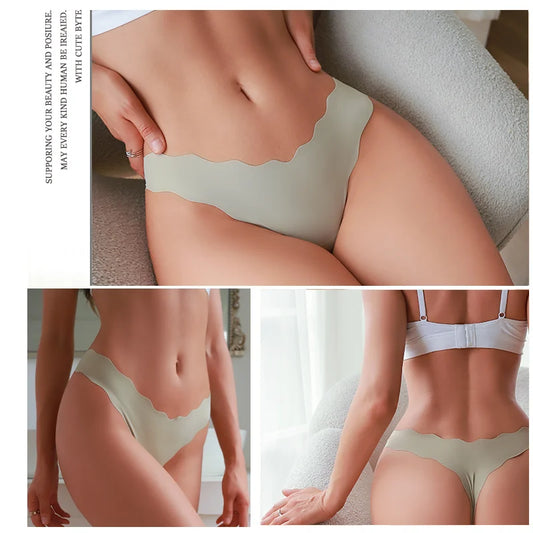 8-Pack Ice Silk Bikini Panties – Seamless Low-Rise Underwear for Women (S–XL, 2 Color Sets)