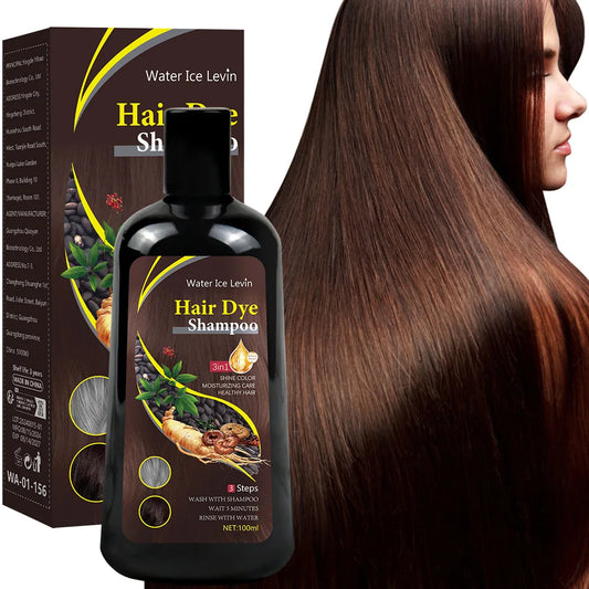 3-in-1 Dark Brown Hair Dye Shampoo – Herbal Gray Coverage, Color & Condition in 15 Minutes | 100ml/200ml