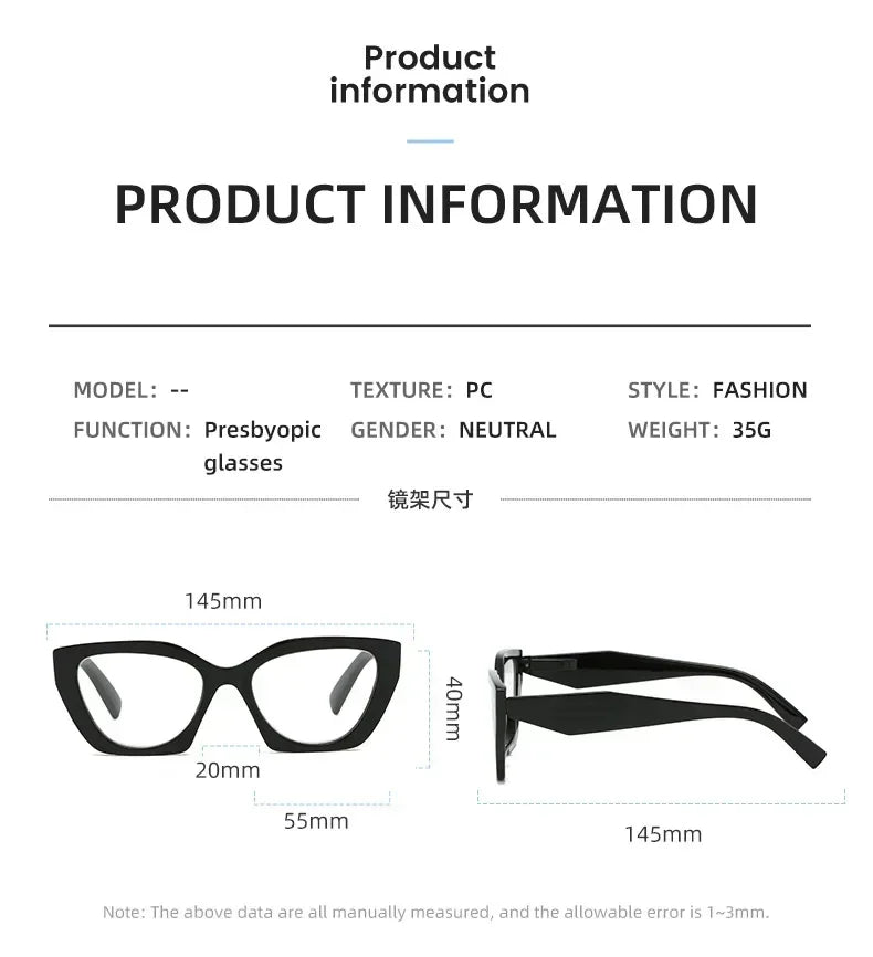 Cat Eye Reading Glasses | Colorful Frames | +1.00 to +4.00