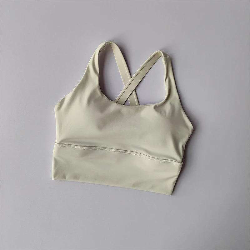 Fixed Pad Sports Bra Underwear High-strength Professional Shockproof  Running Bra Gym Push Up Lingerie Yoga Fitness Bra