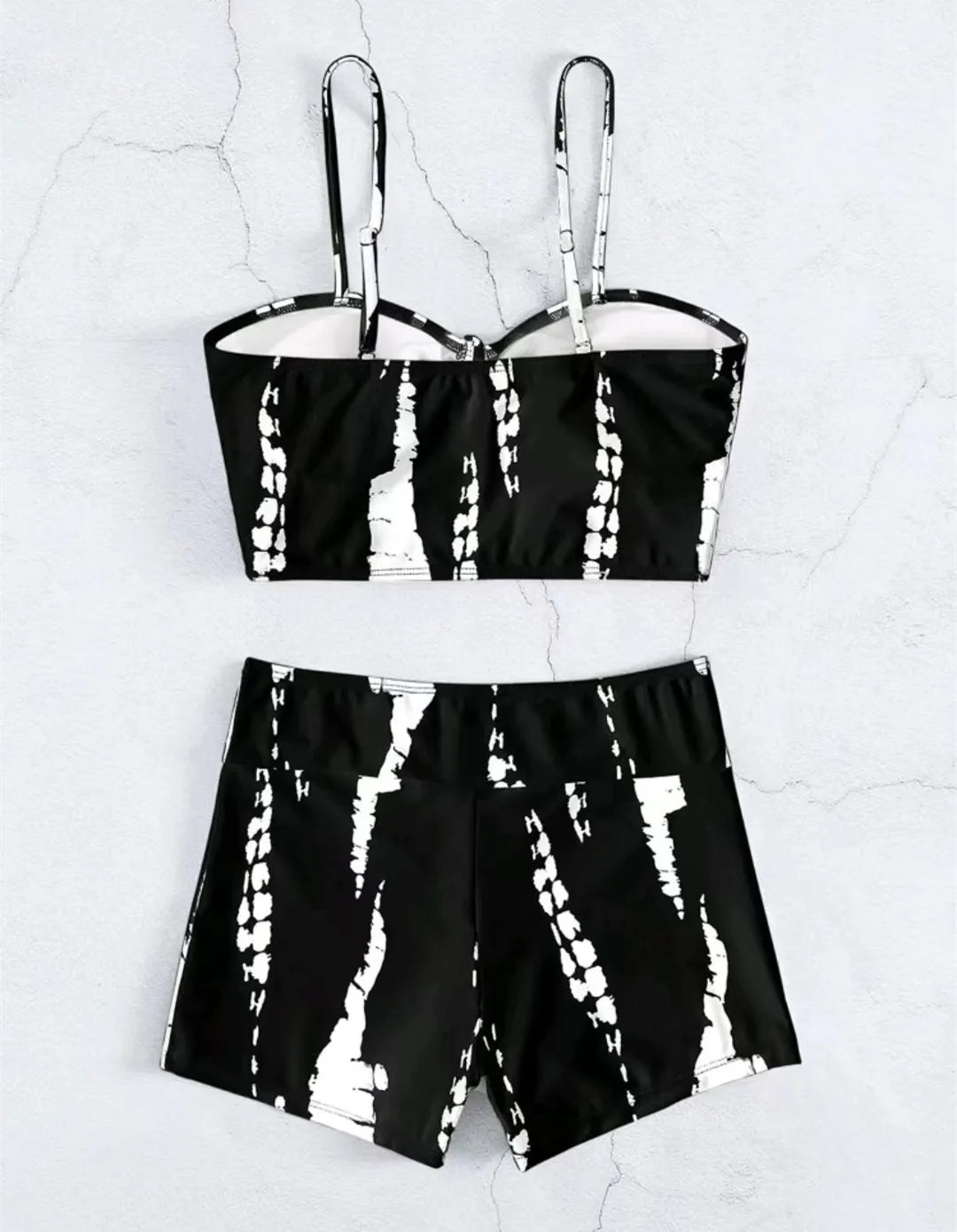 High Waist Shorts Bikini Set — Drawstring Top & Swim Shorts | Women's Swimwear