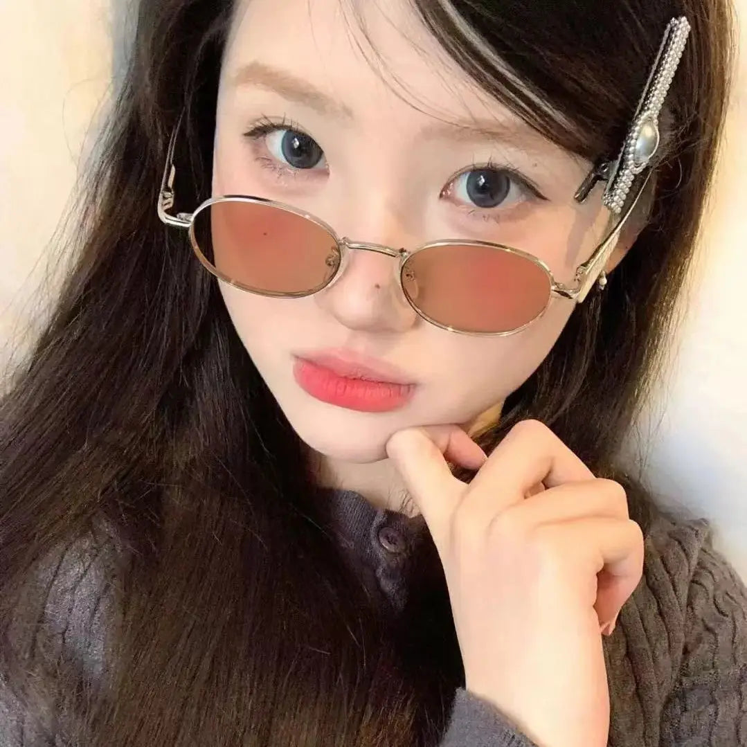 Oval Metal Photochromic Glasses | Myopia Lens Options