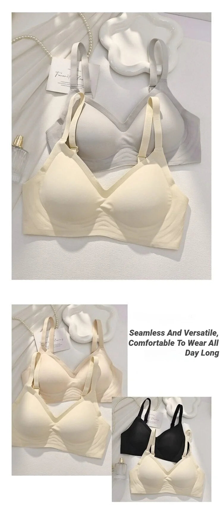 Women's Seamless Push-Up Bra – Wire-Free Soft Support for Small Chest