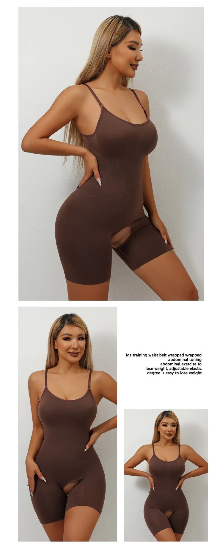 Seamless Full Body Shaper — Tummy Control Open-Crotch Bodysuit