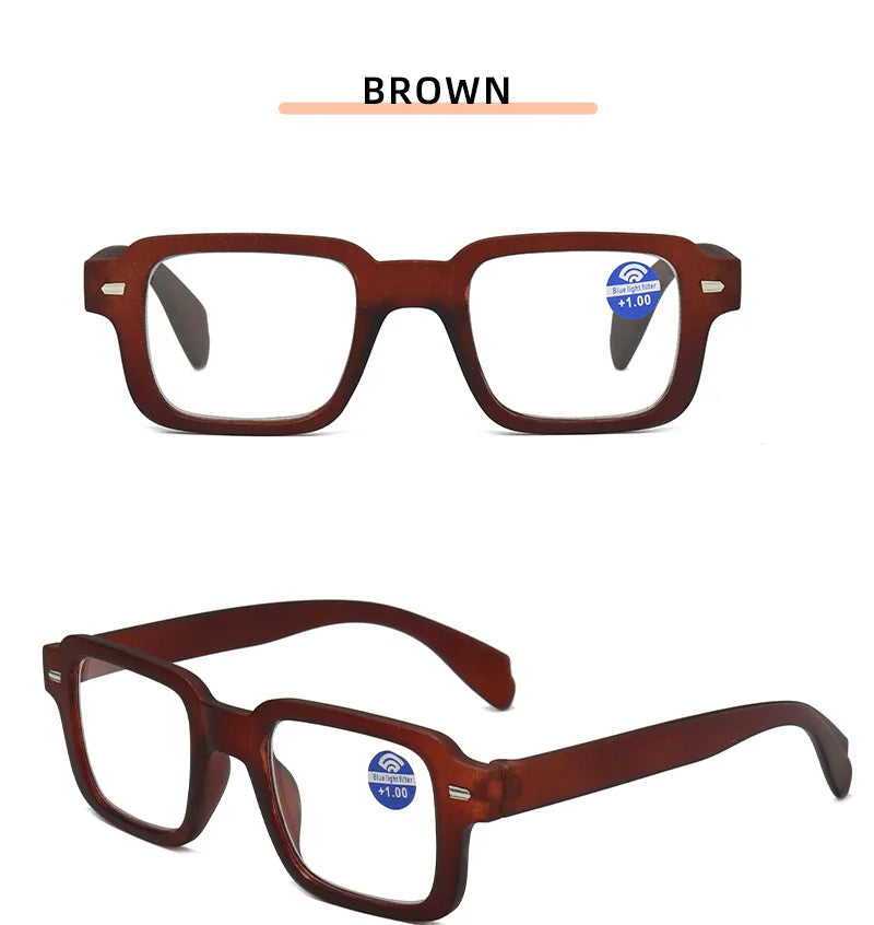 Unisex Rectangle Reading Glasses | 3 Colors, +1.00 to +4.00
