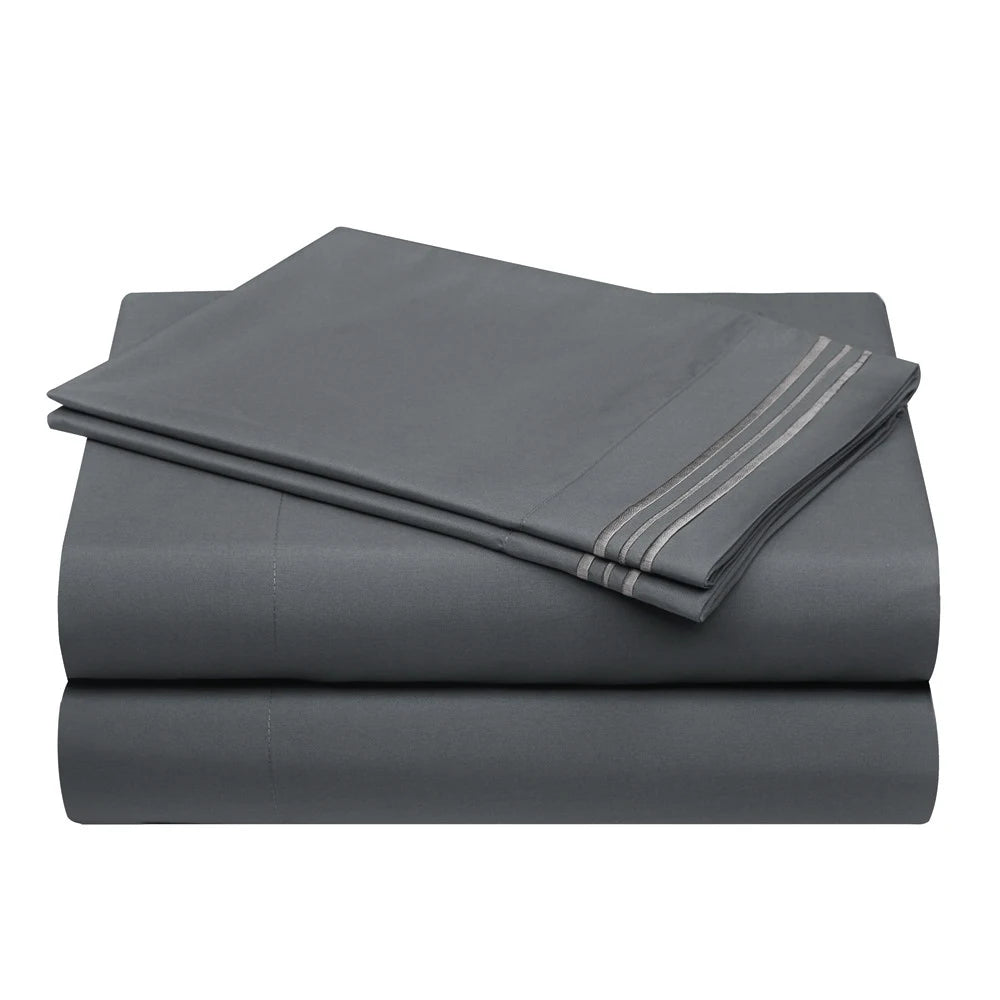 4-Piece Brushed Microfiber Bed Sheet Set with Deep Pockets