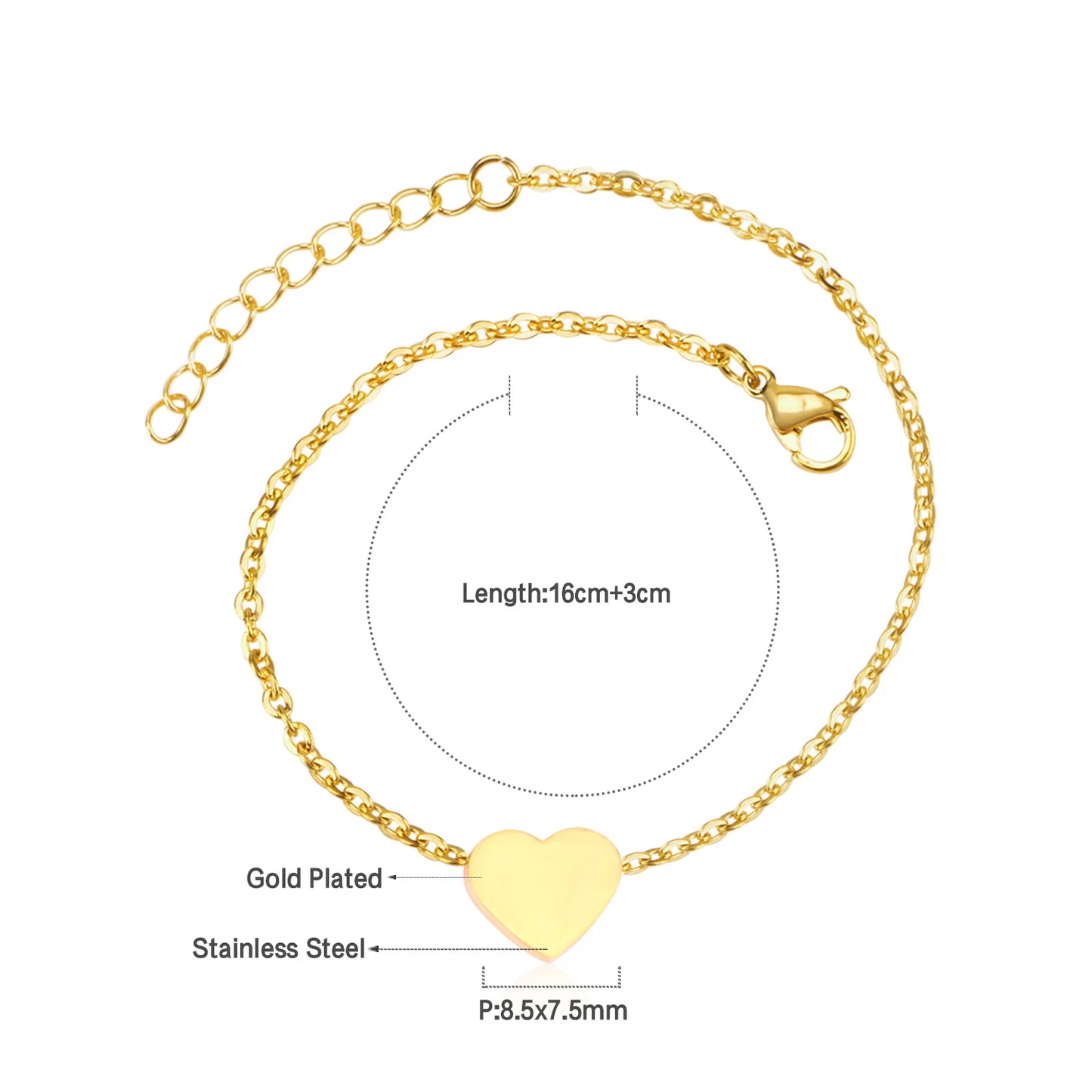 Evil Eye Bracelet – 18K Gold-Plated Stainless Steel Boho Charm Bracelet for Women